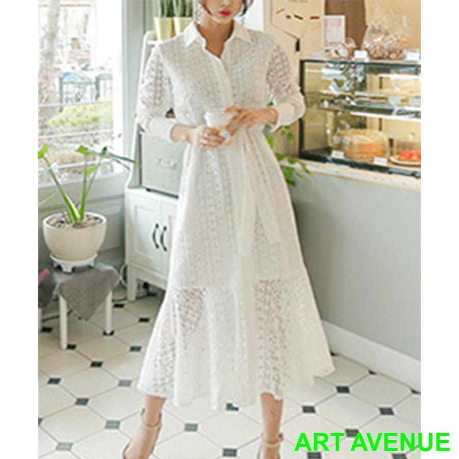 マーメイド総レースシャツワンピース 上品