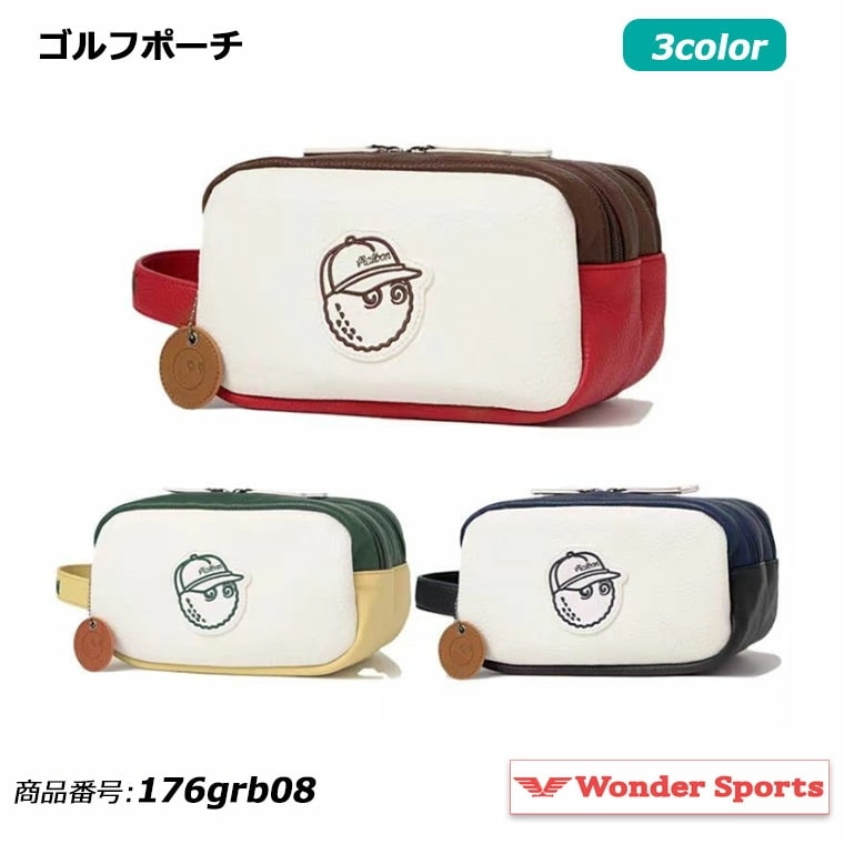 ゴルフポーチ ラウンドポーチ 小物入れ 全3色 小物収納 トラベルポーチ メンズ レディース ゴルフ スポーツ グリーン ホワイト ブラウン レッド ネイビー 176grb08