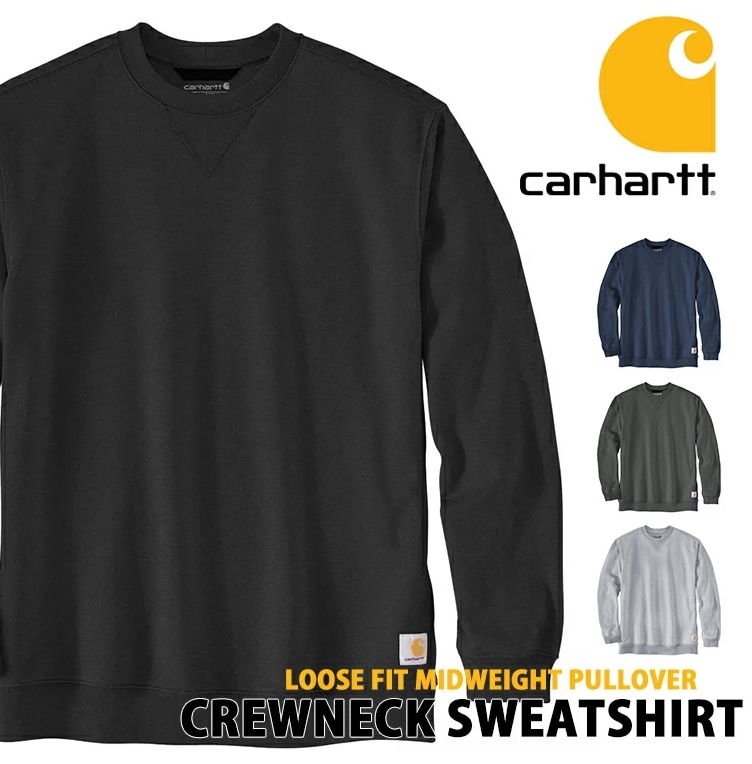 トレーナー スウェット クルーネック K124 メンズ レディース MIDWEIGHT グレー チャコール ネイビー ブラック 裏起毛 S M L