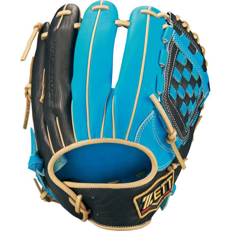 軟式野球グラブ 内野手用 二塁手・遊撃手用 プロステイタス 挟み捕りタイプ LH（右投げ用） サックス×ブラック #BRGB32250-4119