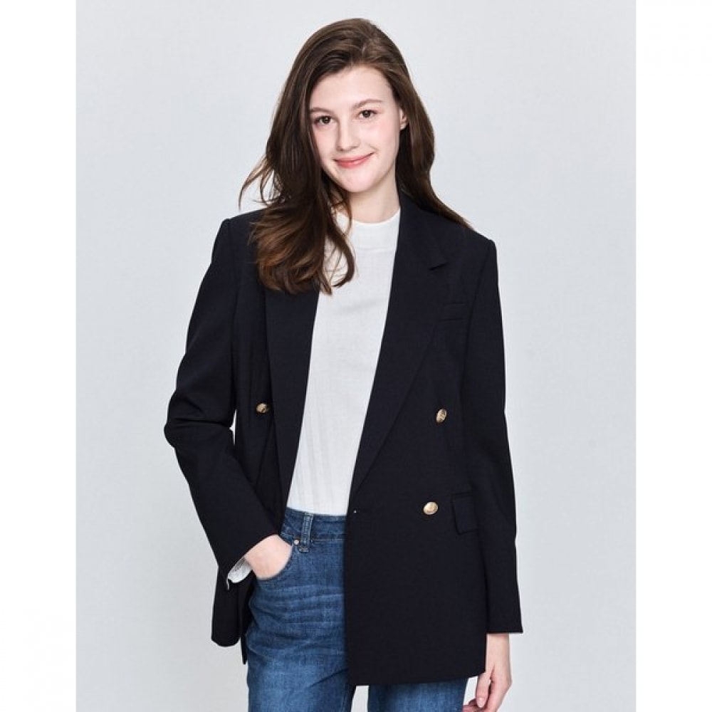 [25SS] [セットアップ] ヴァージンウールブレンドダブルジャケットダークネイビー HSJA5B292N3