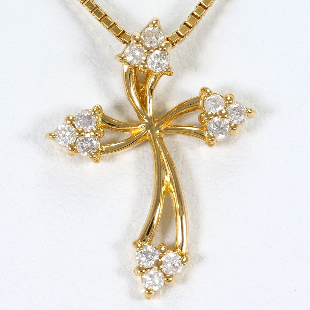 K18 18金 YG イエローゴールド ネックレス ダイヤモンド 0.20ct 鑑別書 総重量約4.1g 約45cm ジュエリー 中古