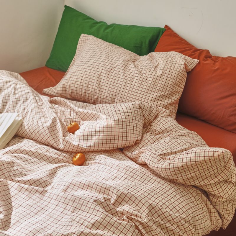 布団カバーセット チェック柄 北欧風 ストライプ柄 フラットシーツ 洋式 ラットシーツ 掛ふとんカバー3点セット 4点セット シングル ダブル クイーン 綿100％ 優しい肌触り 通気性 速乾 掛け布 6,343円