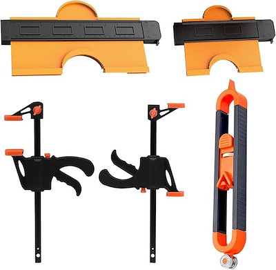 他サイト： 型取りゲージ ロック付き 型どりゲージ コンターゲージ 曲線定規 diy 工具 5点 セットの商品画像