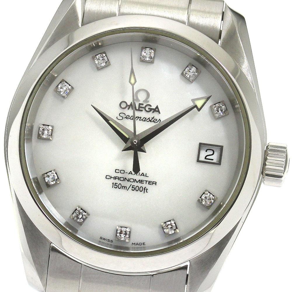 オメガ OMEGA 2504.75 シーマスター アクアテラ コーアクシャル クロノメーター 11Pダイヤモンド 自動巻き メンズ 美品 _849809【中古】