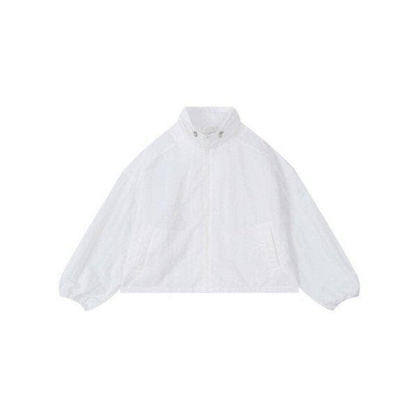 [] 女性) ナイロン ハイネック ショート ウィンドブレーカー ジャケット (B251JP500P1) [P003739773]