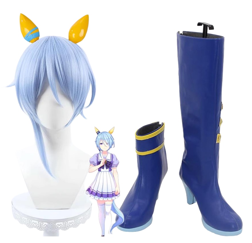 コスプレ靴 ケイエスミラクル ウマ娘 プリティーダービー ウィッグ耳付き ブーツ 下駄 シューズ 長靴 コスプレ クリスマス ハロウィン