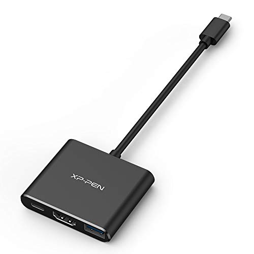 XPPen 液タブ ペンタブ 専用 多機能変換アダプタ USB Type-C to HDMI/USB