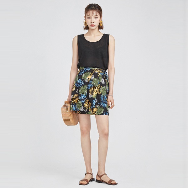 hawaii palm leaf wrap skirt (2 colors)