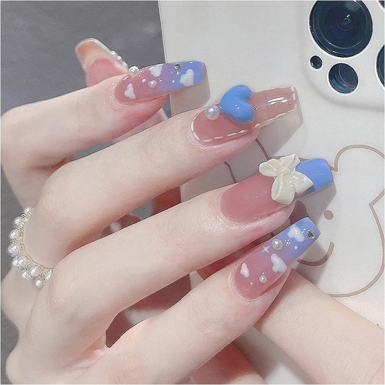 Qoo10] ネイルチップ ロング 24枚入 ピンク : ネイル