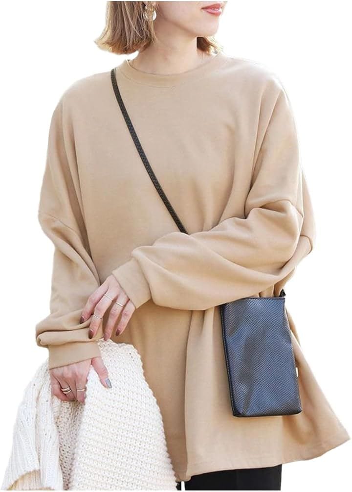 トレーナー レディース パーカー スウェット 裏起毛 冬服 かわいい 韓国ファッション ゆったり 大きいサイズ 暖かい おしゃれ プルオーバー 50代 秋 (裏起毛 ベージュ, M) 4,963円