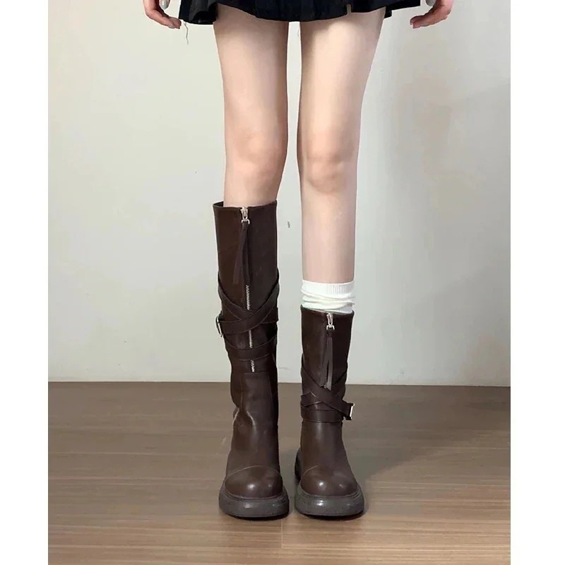 新品 騎士ブーツ レディース 今週の割引は 25% オフですブーツ ローヒール 快適 靴 厚底ブーツ シューズ 厚底シューズ ロングブーツ シューズ レディース ロングブーツが復活！ 福袋
