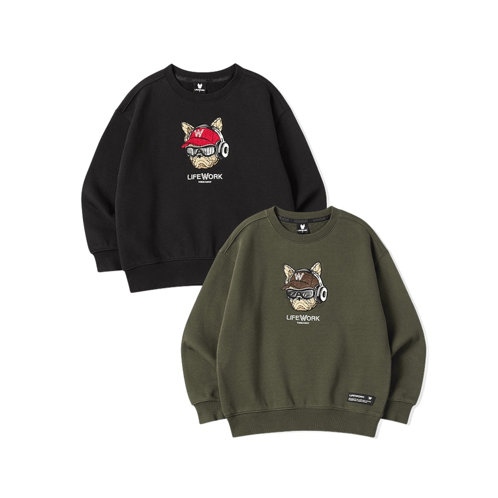 キッズ) ヘッドセット ヒップドッグ 起毛 マンツーマンTシャツ