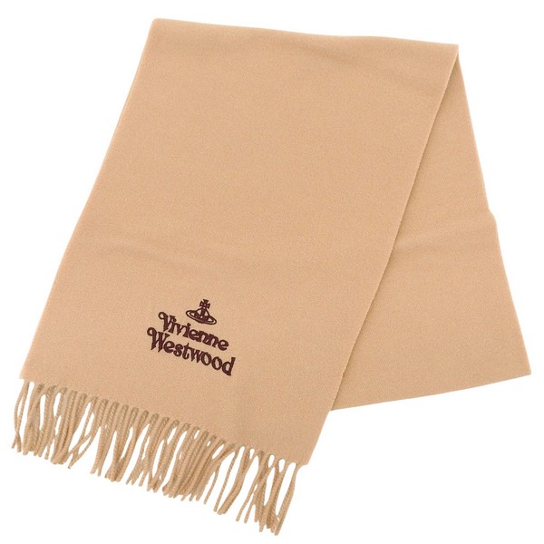 ヴィヴィアンウエストウッド マフラー レディース ウール ベージュ EMBROIDERED LOGO 81030007W00Q7C401 VIVIENNE WESTWOOD