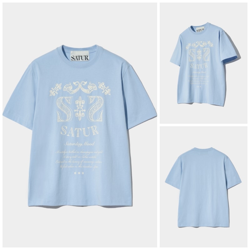 【SATUR】Classy Nostalgia Vintage Graphic TShirt Sky Blue SATUR】 CLASSY NOSTALGIA VINTAGE GRAPHIC T-SHIRT : SKY BLUE