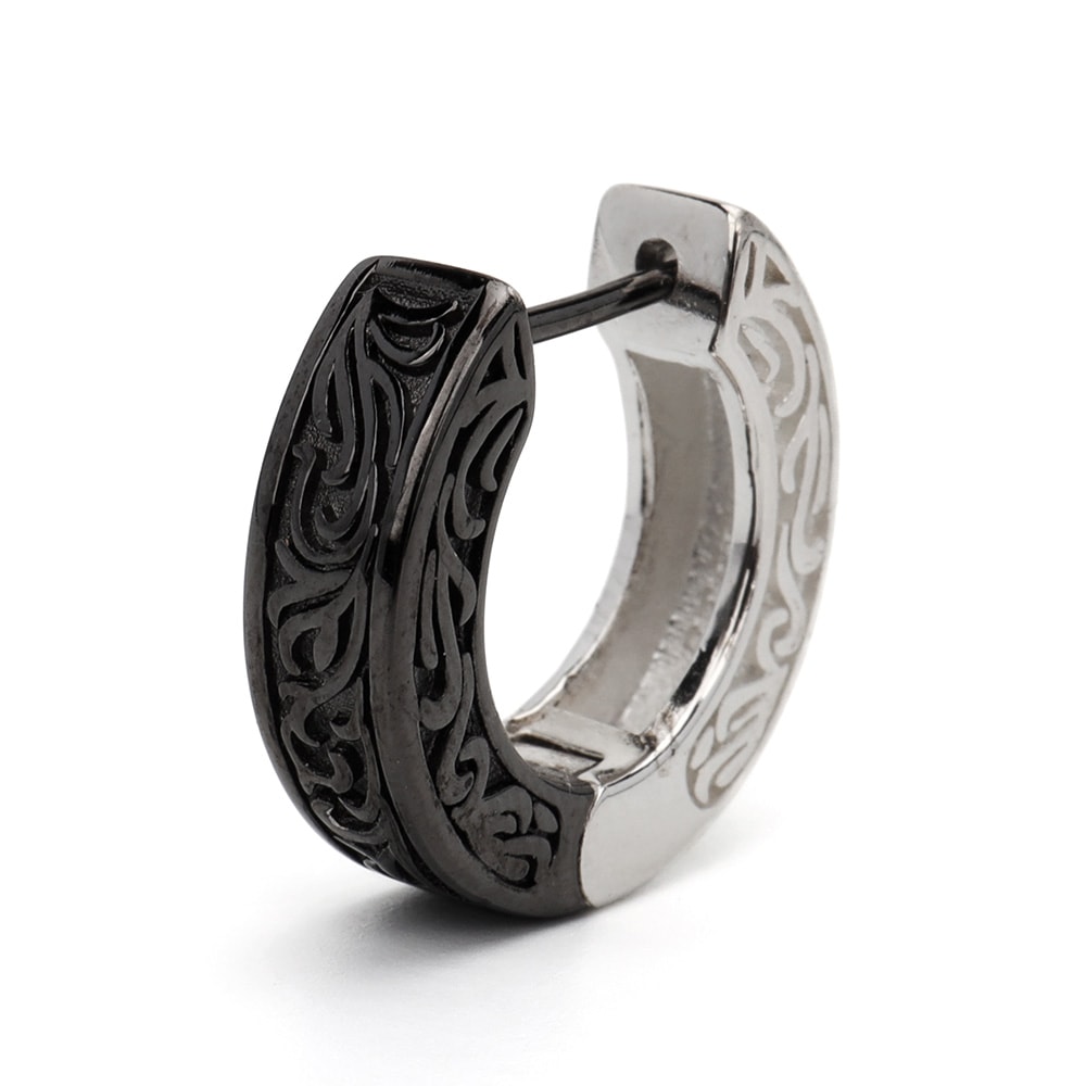 S925 唐草 アラベスク フープピアス [es390]