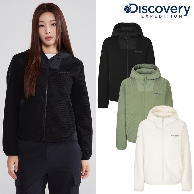 [25F/W] DWSS34054 女性ジャカードセミオーバーフィットフリースフードジャケット ボアジャケット