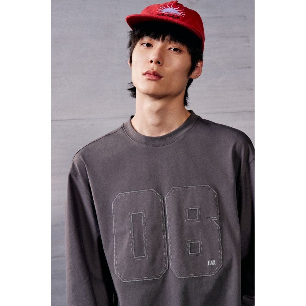 H&M ローズフィットロングスリーブジャージートップ ダークグレー/06