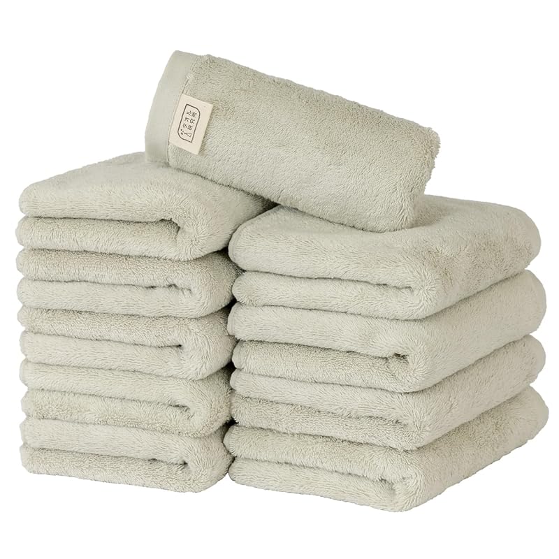 【迅速発送】タオル研究所 [自然なやわらかさ] #024 フェイスタオル アッシュグレー 10枚セット 綿100% 耐久性 Japan Technology