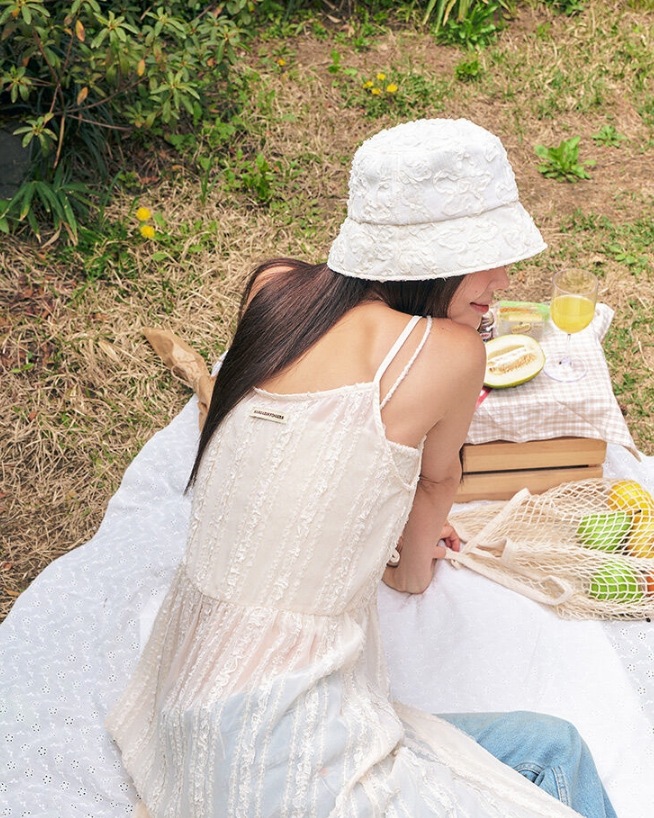 バケットハットLACE BUCKET HAT (IVORY)