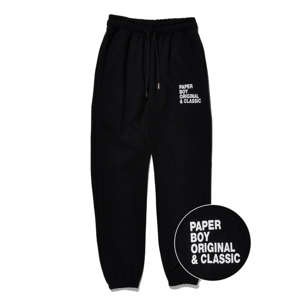PAPERBOYクラシックスウェットパンツブラック