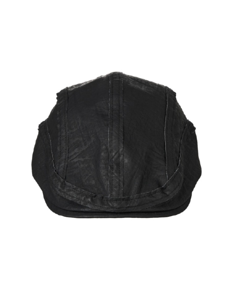 【aeae】 LEATHER HUNTING CAP : BLACK