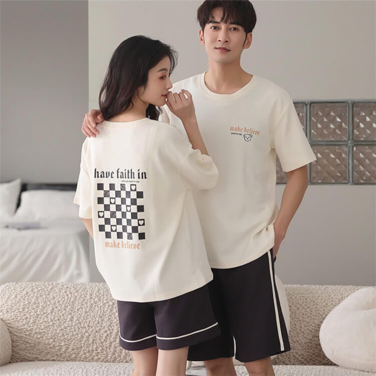ペアパジャマ カップル セット 結婚祝い プレゼント パジャマ ペア 半袖 夏 ルームウェア 韓国 ペアルック お揃い 部屋着 おしゃれ 恋人 夫婦 記念日