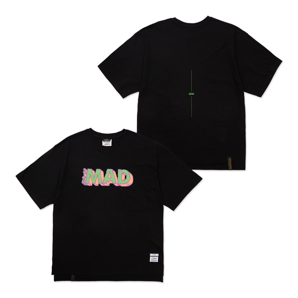 Mad Oversized Short Sleeves T-Shirts Black