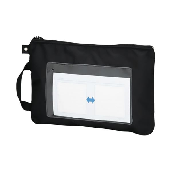 （まとめ）クラウン メールバッグ A4短辺取手付ブラック CR-ME04-B 1個(×5セット)