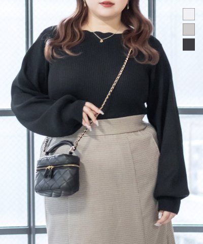 大きいサイズ レディース LL 3L 4L XL XXL XXXL CLETTEオリジナルフローピッチリブニット