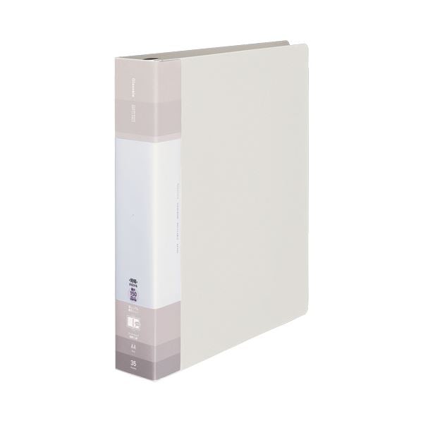 （まとめ）コクヨ クリヤーブック（Glassele） 替紙式・背ポケット A4タテ 30穴 35ポケット付属 背幅5572mm オフホワイト ラ-GLB740W 1冊 (×5セット)