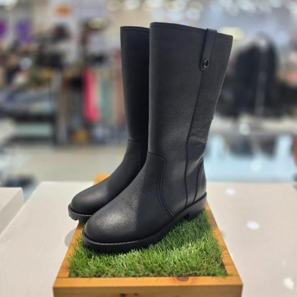 セーブゾーン04 女性コンフォートカジュアルノンスリップ起毛デイリーハーフブーツ3cm ブラック QPCM (S41929733)