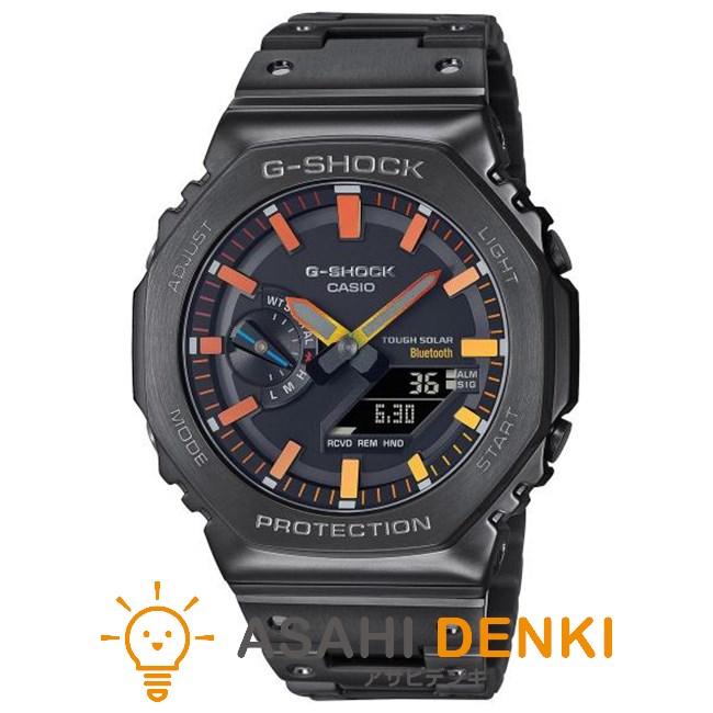 腕時計・時計 カシオ GM-B2100BPC-1AJF Gショック G-SHOCK フルメタル レインボーカラー ブラック×オレンジイエロー 電波 ソーラー モバイルリンク