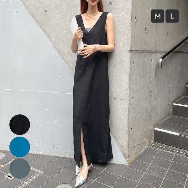 ワンピース 前後２way タイト マキシ丈 ロング丈 夏 レディース かわいい カジュアル シンプル リゾート / 前後２wayマキシワンピース 4,658円