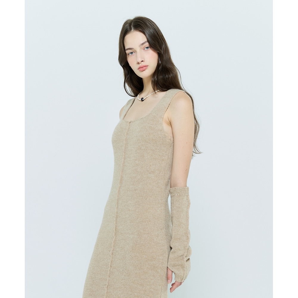 LARTIGENT L6 マキシニットドレスセット(ベージュ)