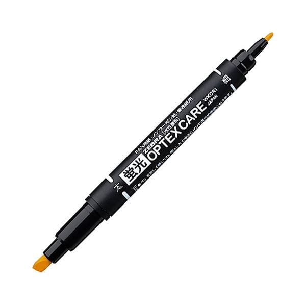 (まとめ) ゼブラ 蛍光オプテックスケア オレンジWKCR1-OR 1セット（10本） (×10セット)