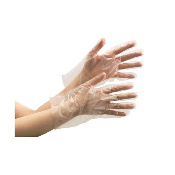 （まとめ） ミドリ安全ポリエチレン使い捨て手袋 外エンボス クリア S VERTE-580-S 1箱（200枚） [x10セット]