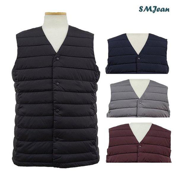 SMJ1179 軽量パディングベスト Vネック メンズ ウェロン 男性 パディングベスト