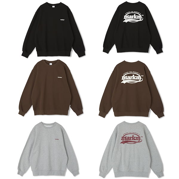 MARKM SWING LOGO SWEAT SHIRT MELANGE グレー
