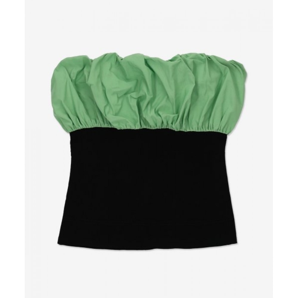 ギャニーレディースタフタノースリーブTシャツ-ブラック/F7526099