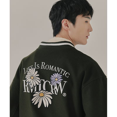 ROMANTIC CROWNワイルドフラワーウールバシティジャケット_カーキ