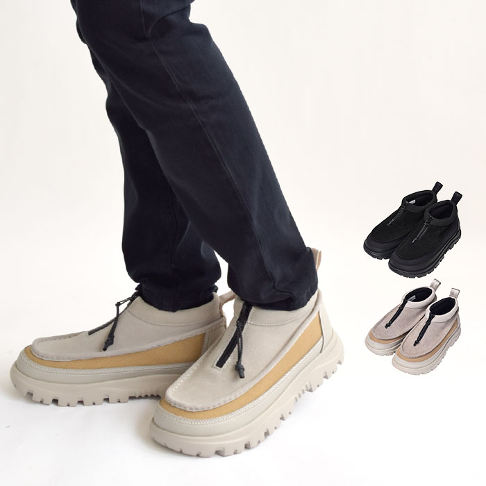 シャカ ブーツ モカシン ブーティー ジップモカシンブーティEX メンズ レディース 撥水 春 秋 冬 26cm 27cm 28cm ブラック グレージュ SK-290