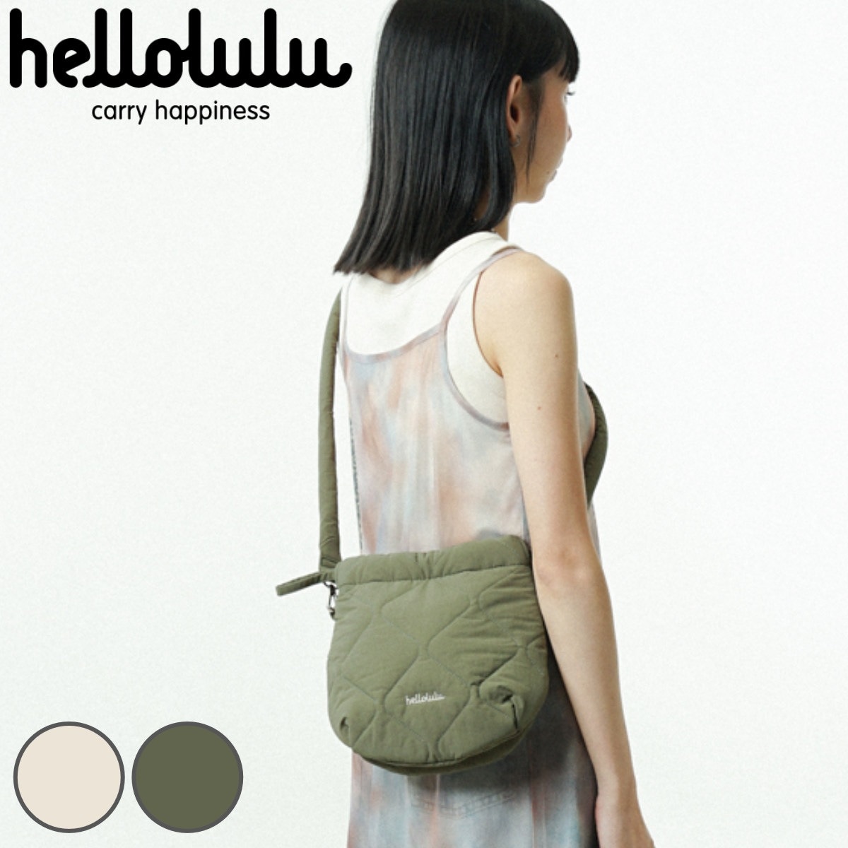 オーバルスリング Hellolulu Nami ハロルル ショルダーバッグ 手提げ トートバッグ ショルダー 斜め掛け 手さげ 2way 巾着バッグ ストラップ付き ポケット ペンホルダー