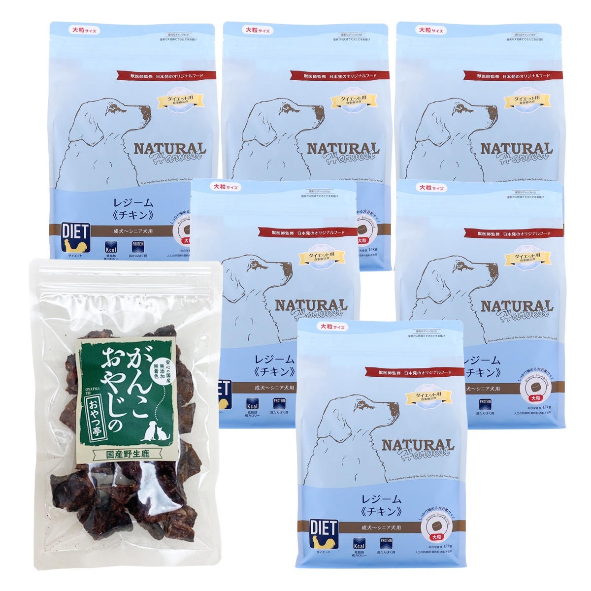 レジーム チキン (大粒) 1.1kg×6袋【国産鹿ラング15g付き】