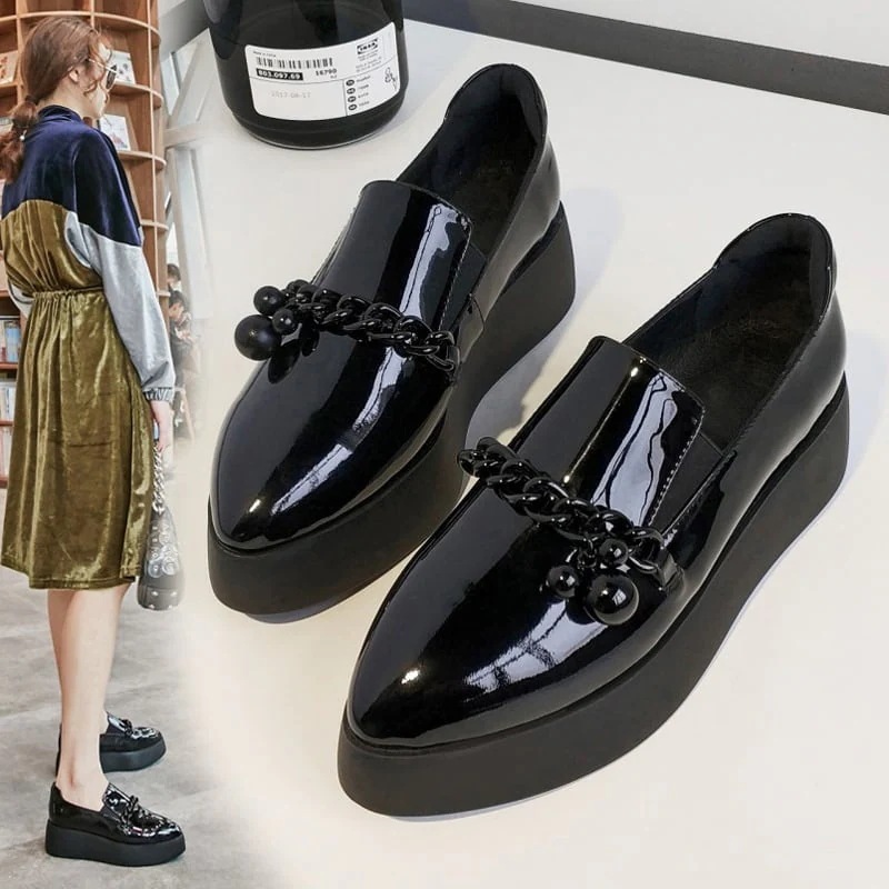 シューズ 靴 くつ l レディースシューズ ローファー 革靴 厚底 フラット ポインテッドトゥ 痛くない 歩きやすい 履きやすい 軽量 軽い 美脚 脚長 かわいい 大人可愛い きれいめ シンプル カ