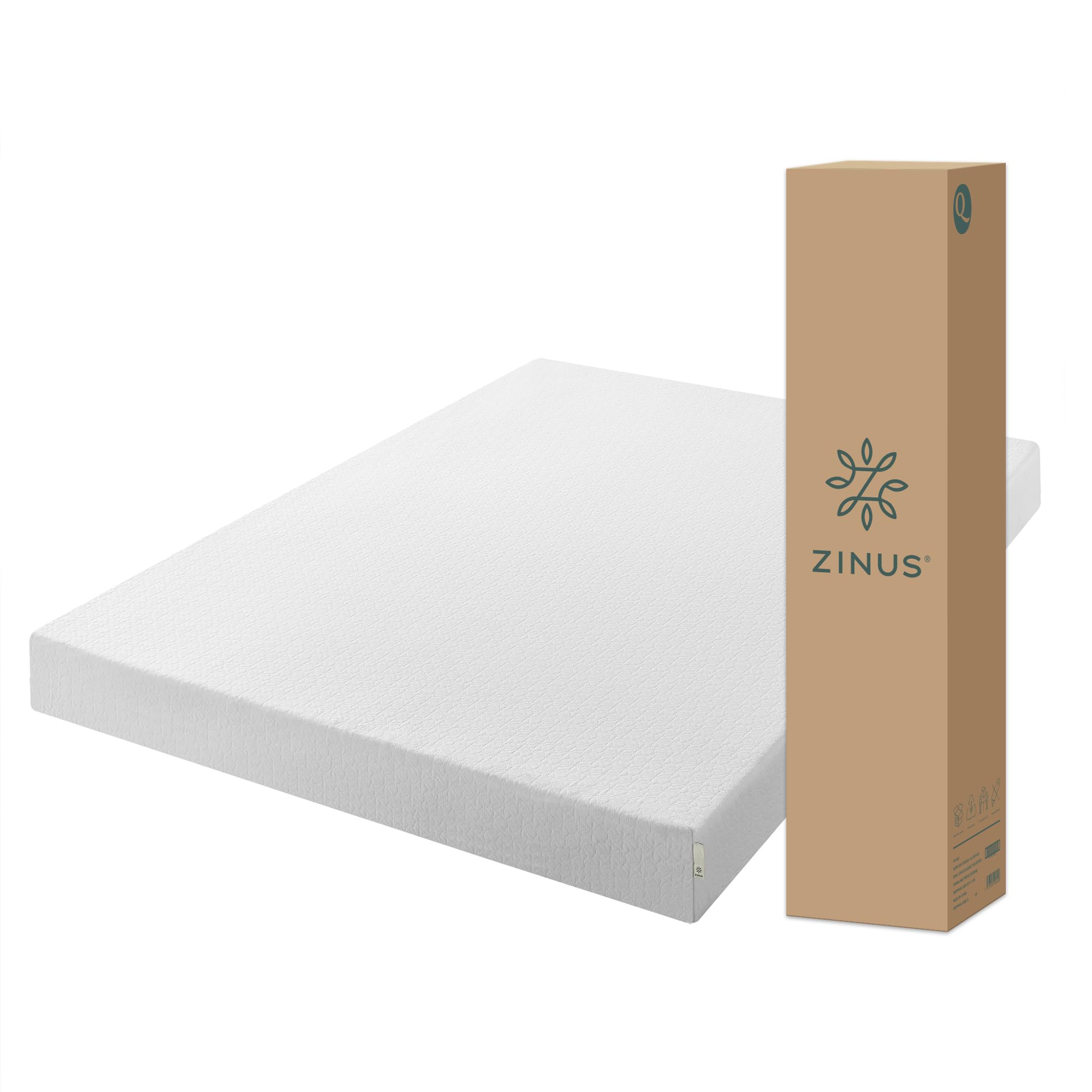 ZINUS 低反発 マットレス クイーン 厚さ 15cm Green Tea 緑茶成分 抗菌 防臭 3層構造 通気性 体圧分散 メモリーフォーム やわらかめ 敷布団 天然由来成分 圧縮梱包 ベッド 二