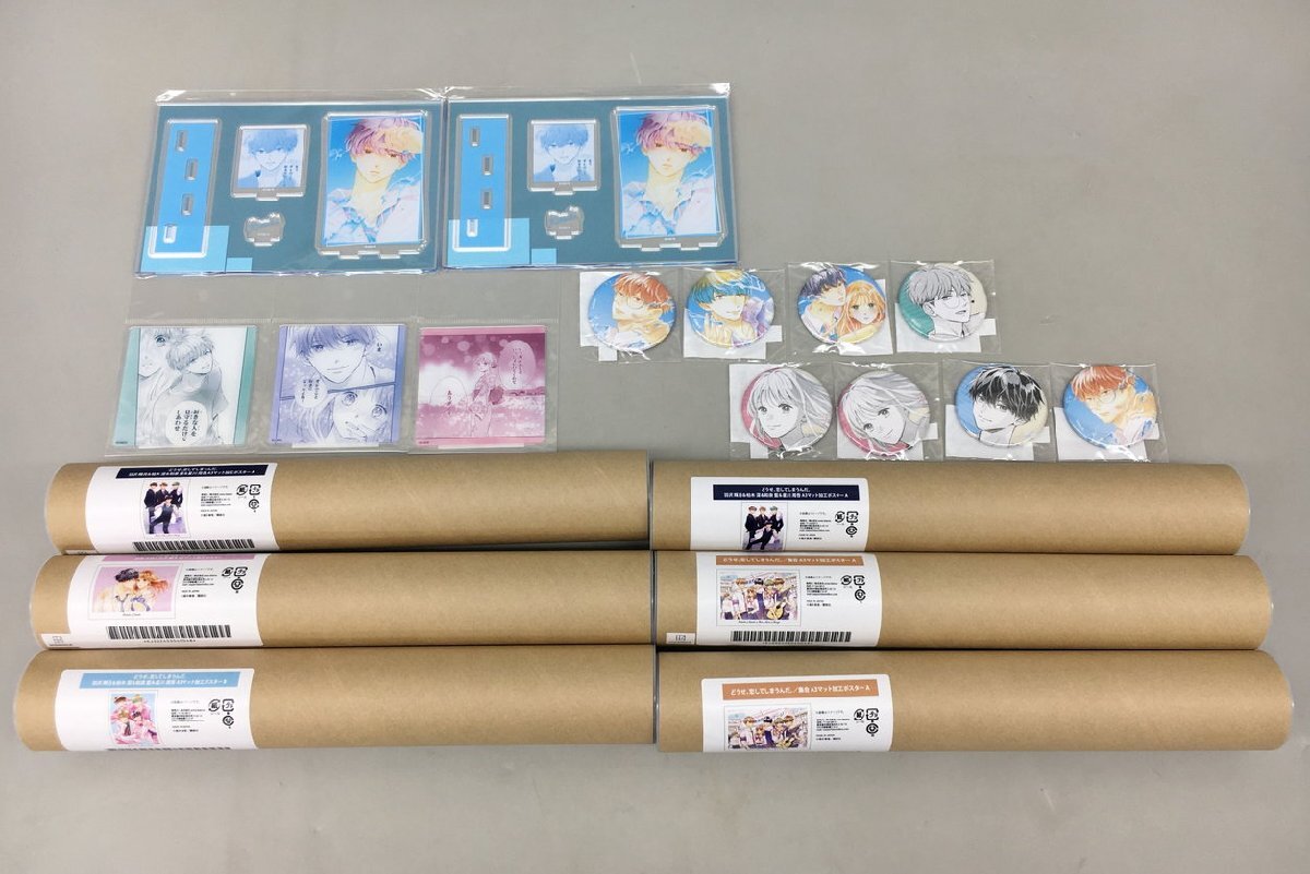 TVアニメどうせ恋してしまうんだオンラインくじ まとめ 缶バッジ アクリルスタンド ポスター 星川周吾 羽沢輝月 未使用 2601LT217