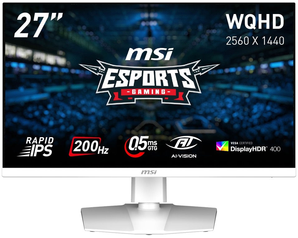MSIエムエスアイ ゲーミング液晶ディスプレイ(27型/RAPID IPS/WQHD 2560×1440/200Hz/0.5ms/HDR400/HDMI2.0b/DP1.4a/VESA/PIP・PB