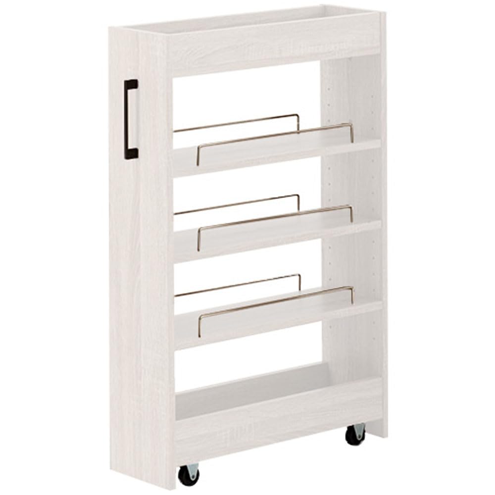 アイリスプラザ(IRIS PLAZA) 隙間収納ロータイプ ホワイト 幅18cm FRM-005-IR