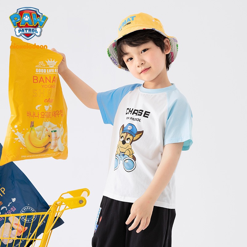 パウパウチーム子供用半袖tシャツ氷磁器コットン男の子ドロップショルダースリーブベビー女の子プルオーバートップ